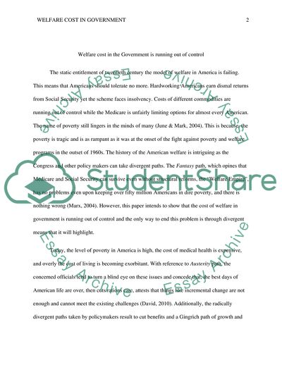 Welfare Cost in the Government