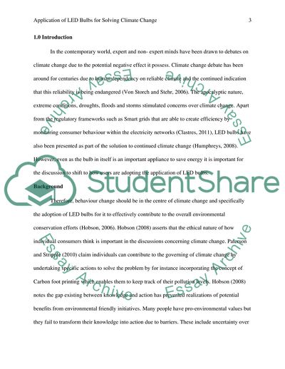 Application of LED Bulbs for Solving Climate Change