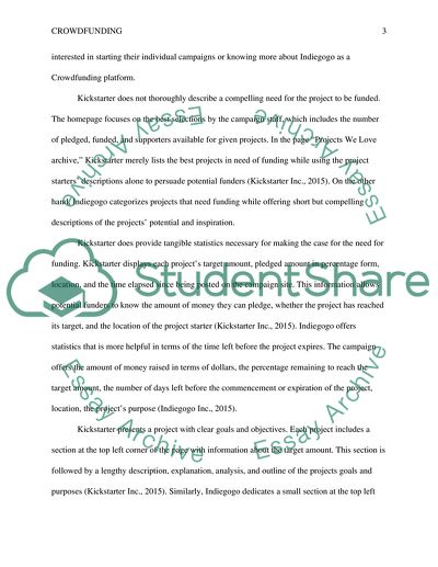 Case Study on Comparison of Crowdfunding Sites