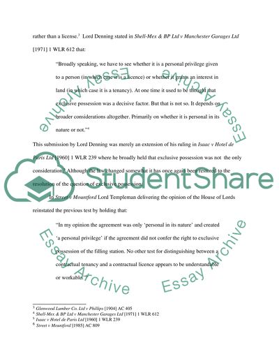 The Right to Exclusive Possession