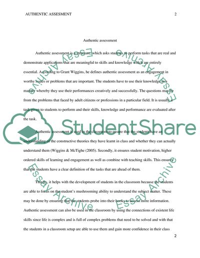 Authentic Assessment: Five Appropriate uses for authentic assessment in the classroom