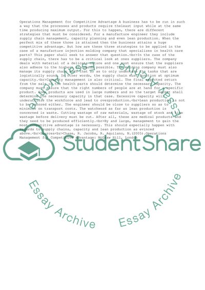 How to achieve competitive advantage through operations