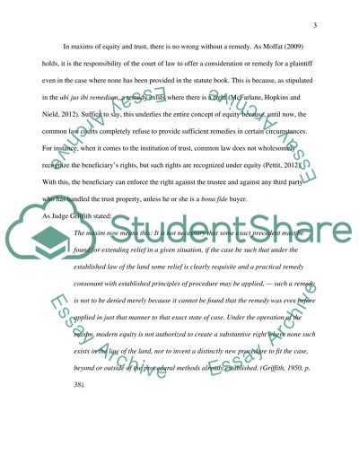 The Application of the Maxims of Equity in the Context of Trusts