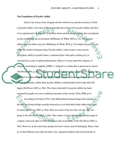 Psychic Ability - a Matter of Faith