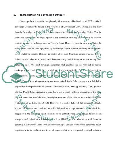 Sovereign Defaults and Bailouts