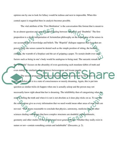 First Meditation by Rene Descartes