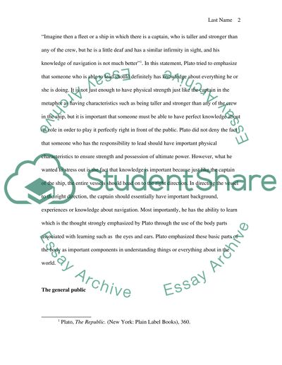 Platos ideas of a philosopher and its relevance in modern politics