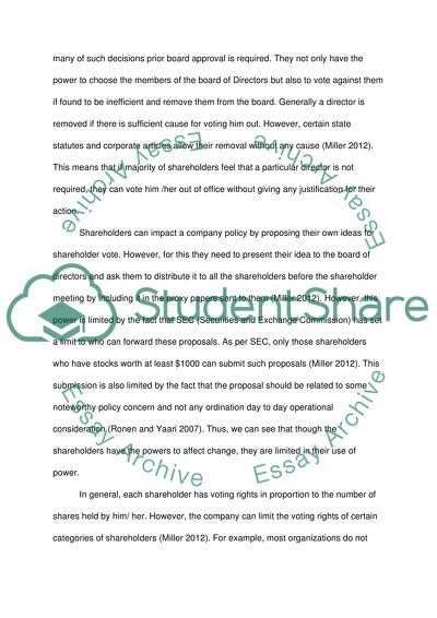 The Role of Shareholders in Managment