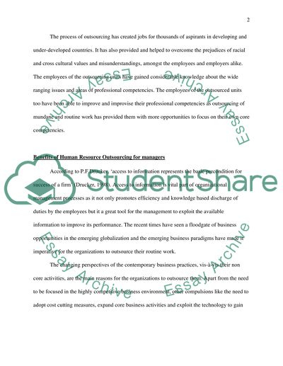 HR Outsourcing Issues