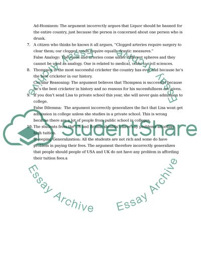 Identifying Fallacies