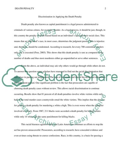 Discrimination in Applying the Death Penalty