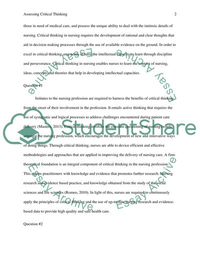 Module 6: Assessing Critical Thinking