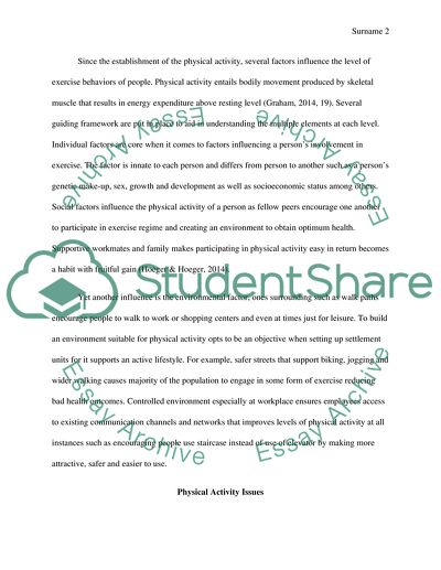 Physical Activity and Wellness