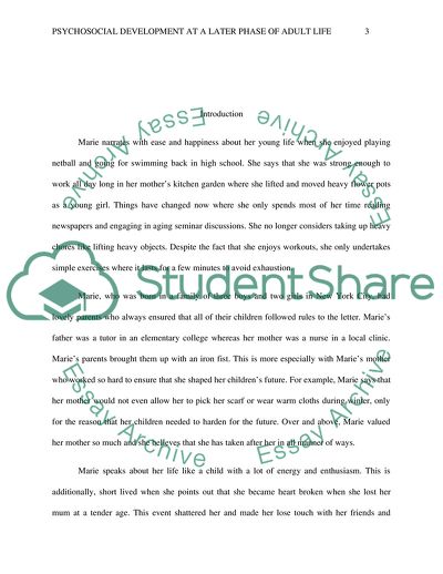 Psychosocial Development at a Later Phase of Adult Life
