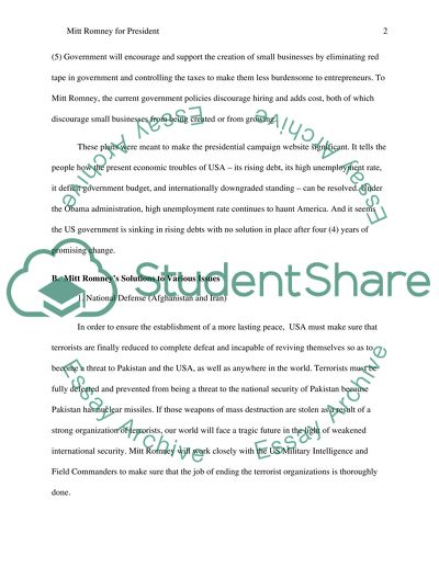 Mitt Romney As Potential President of the USA