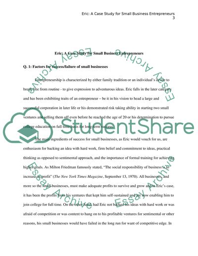 Factors of Success-Failure of Small Business Enterprises