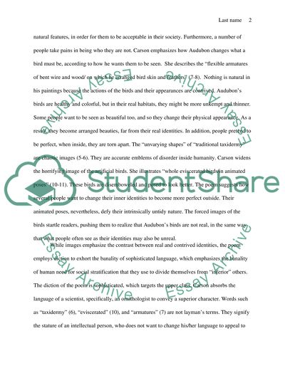 Idealized versus Real Identity in Carsons Audubon