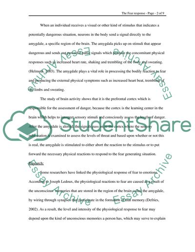The Physiology Of The Fear Response
