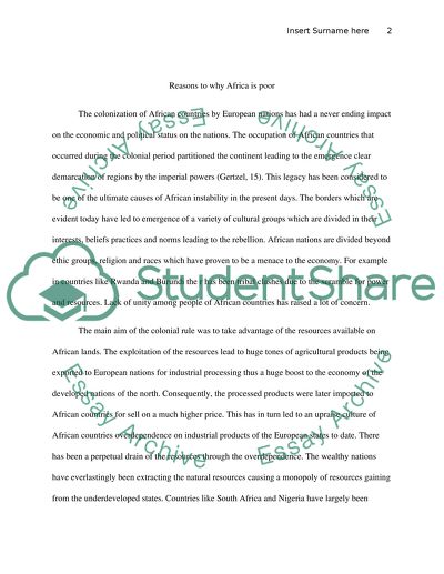 Causes of African Underdevelopment