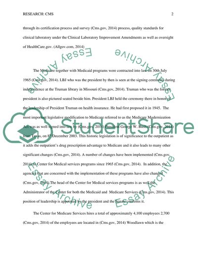 The Structure of Centers for Medicare and Medicaid Services