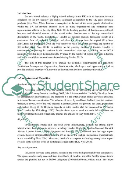 London as a Business Tourism Destination