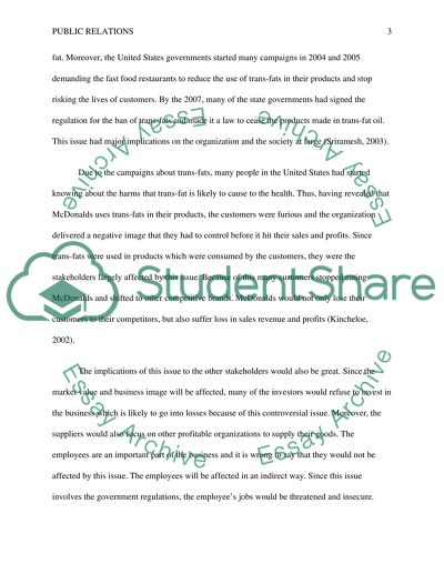 McDonalds - Planning and Managing Public Relations Campaigns