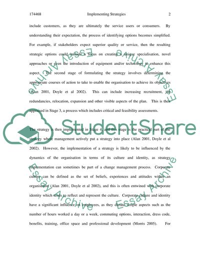 Implementing Strategies