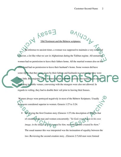 Treatment of women in Christianity, Islam, and Judaism