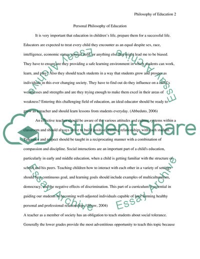 Personal Philosophy of Education