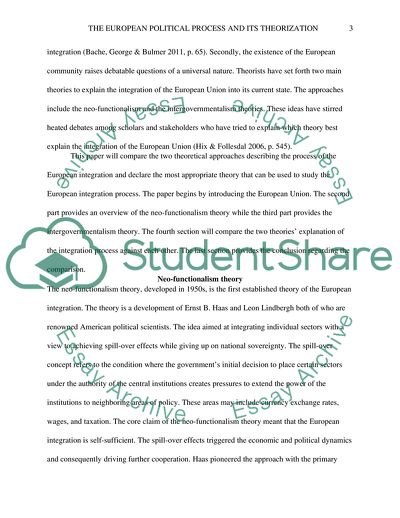 The European Political Process and Its Theorization