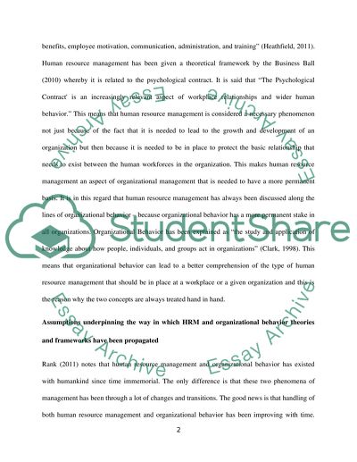 Critical Evaluation of HRM and Organisation Behaviour Theories Frameworks