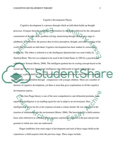 Cognitive Development Theory