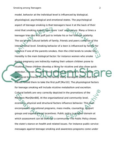 Smoking among Teenagers