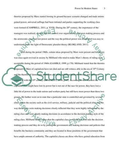 Compare, contrast and evaluate two theories of the distribution of power in modern states