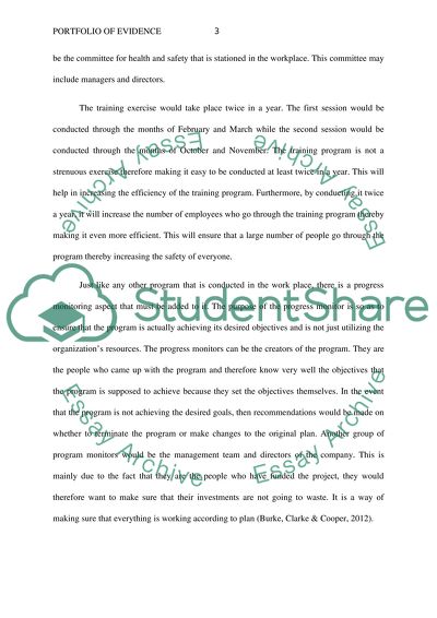 Portfolio of evidence