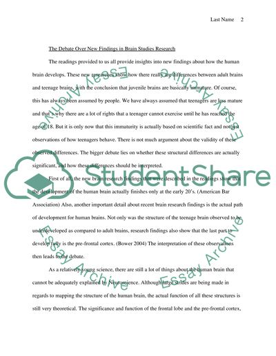 Brain Research Studies and their Significance to the Juvenile Justice System