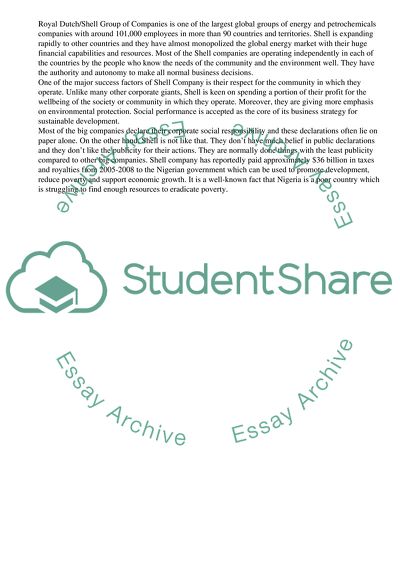 Social Performances of Shell Company