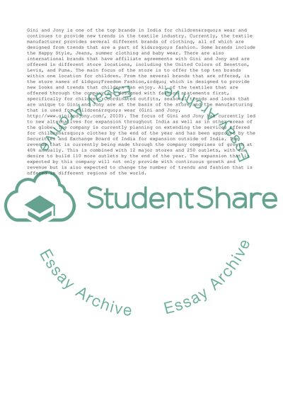 The Textile Industry to the City of Shanghai