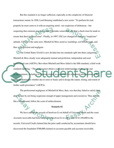 Case study on the overall audit process