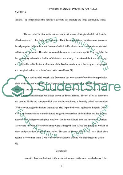 Struggle and Survival in Colonial America