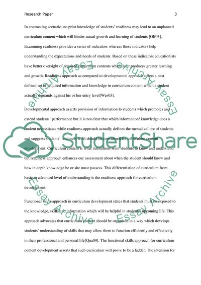 Developing Curriculum Content