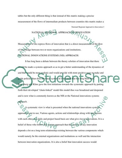The Key Components of a National and a Regional Approach