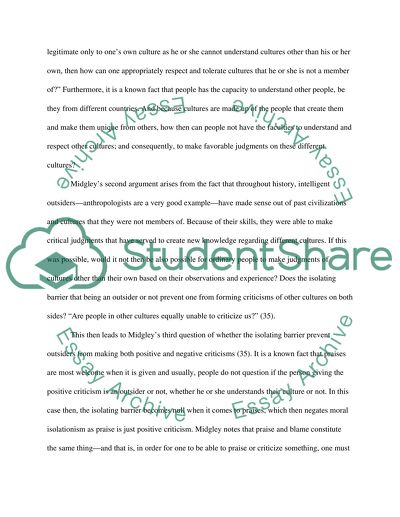 Mary Midgleys Moral Isolationism