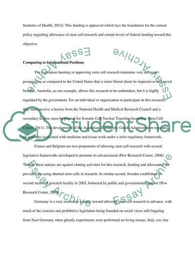 Stem Cell Research Legislation