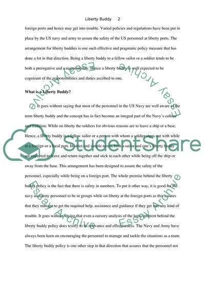 Responsibilities of a Liberty Buddy