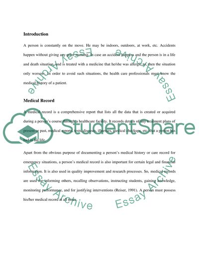 Electronic Medical Data Storage