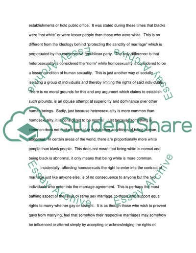 The Argument for Gay Marriage