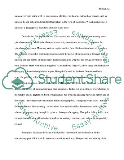 Analysis/ response the book Siam Mapped by (Thongchai Winichakul) , book report