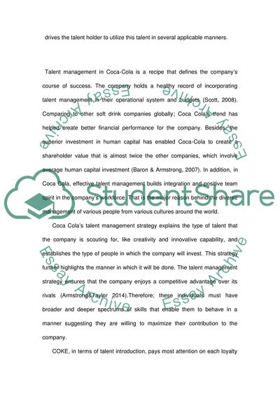 Talent Management in Coca-Cola