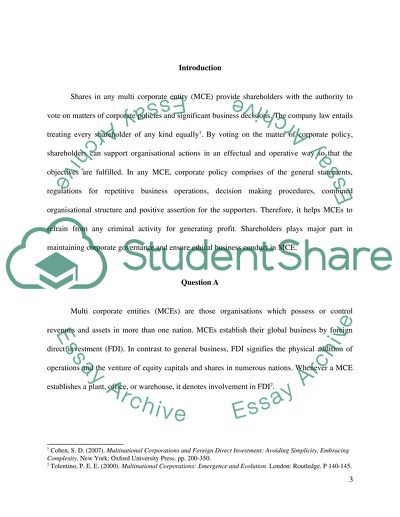 Multinational Corporate Entities